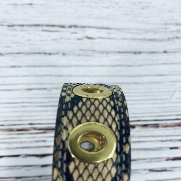 Coach  Leather Cuff Bracelet With Gold Grommets Made in Spain - Picture 8 of 12